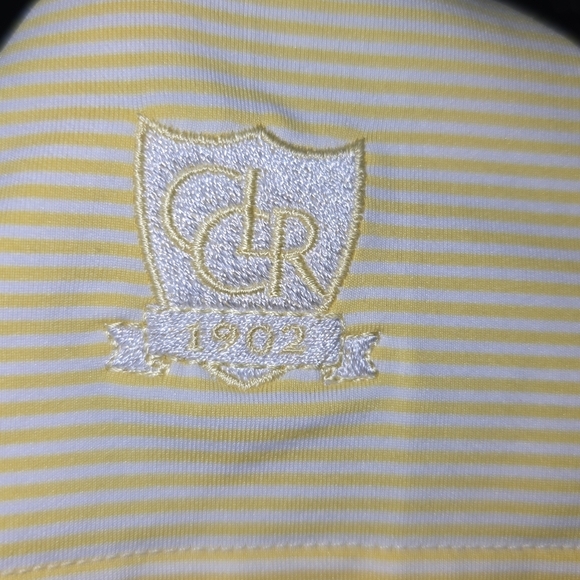 Turtleson Polo Golf Yellow/White Striped Shirt Large - Picture 9 of 9